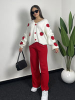 Ensemble Cardigan fraise image 1