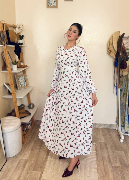 ROBE CERISES IMPRIMÉE RB05