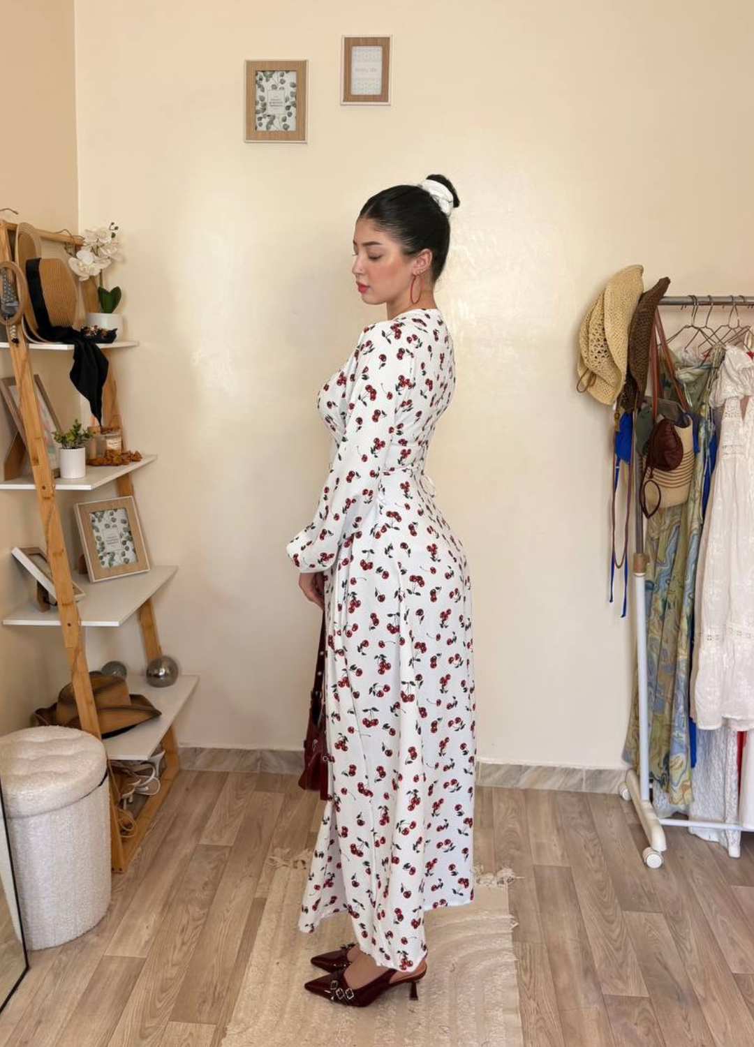 ROBE CERISES IMPRIMÉE RB05