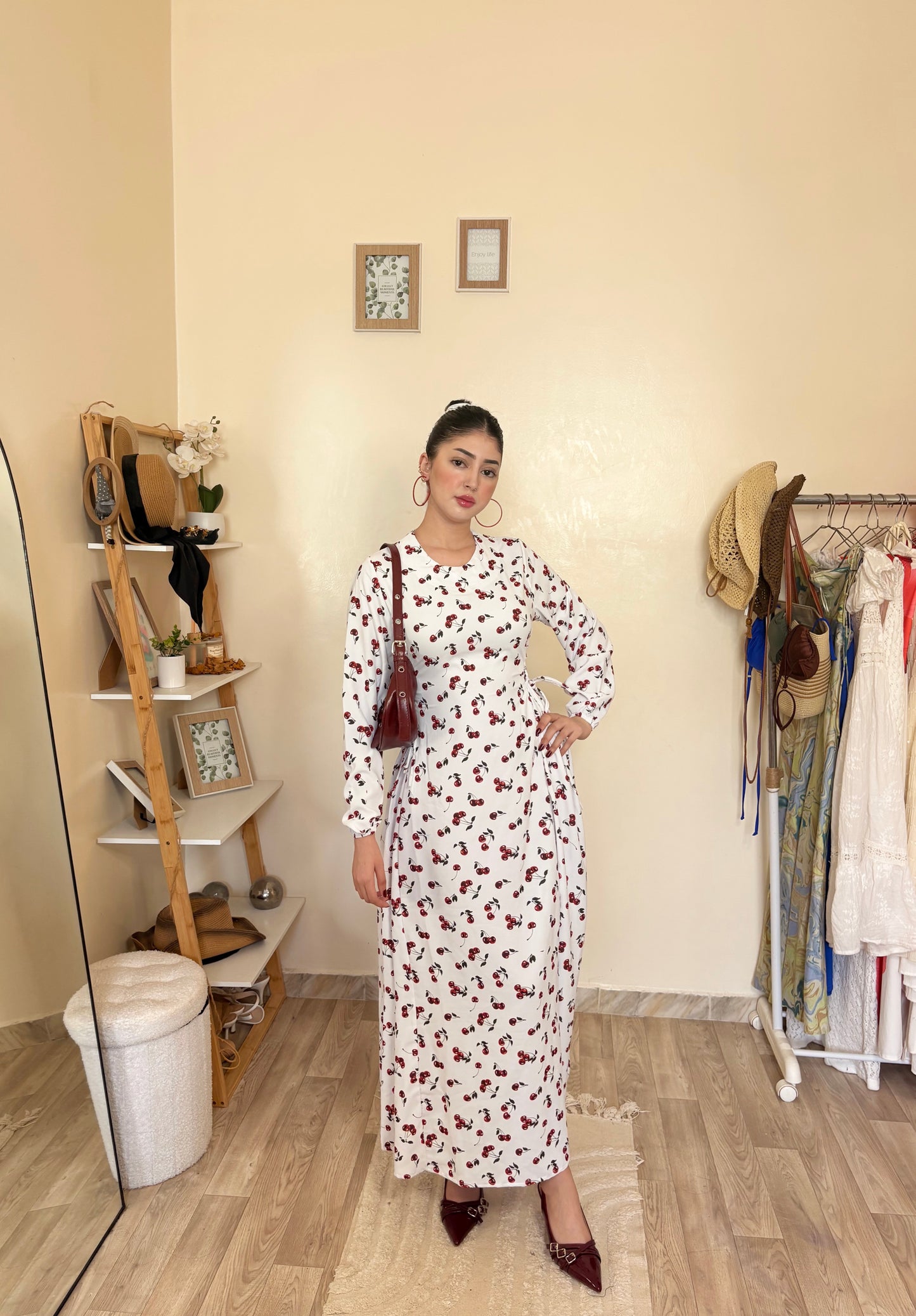 ROBE CERISES IMPRIMÉE RB05